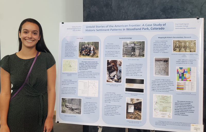 Emma Paradiso ('20) presenting Senior capstone research at the 2020 Annual Meeting of the Colorado Council of Professional Archaeologists in Pueblo, Colorado. <span class="cc-gallery-credit">[Ella Axelrod]</span>